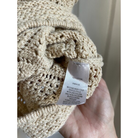 Marc New York Andrew Marc beige open knit crop length sweater tank top medium - Picture 5 of 6